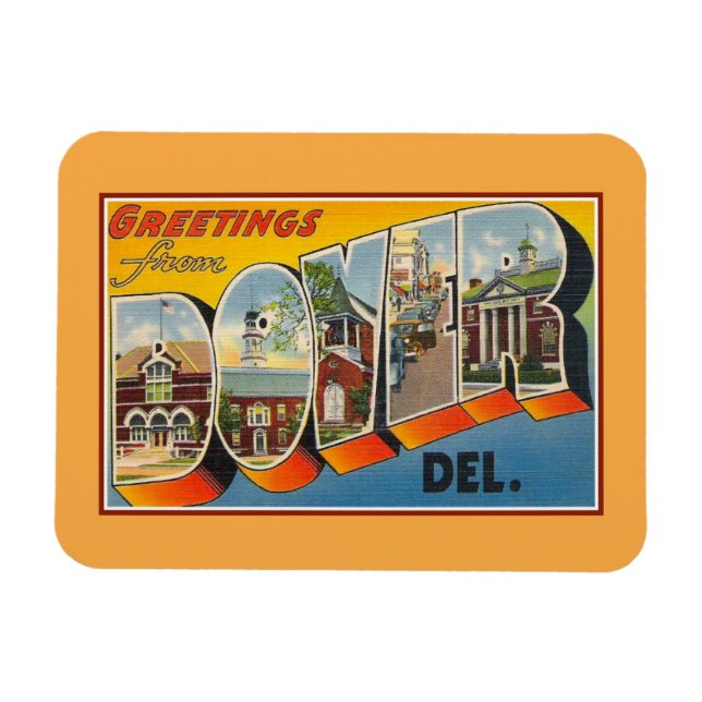 Vintage greetings from Dover Delaware Magnet (Horizontal)