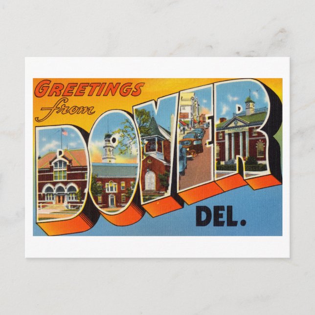 Vintage Greetings from Dover, Delaware Postcard (Front)