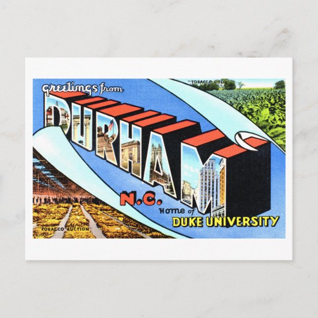 Vintage Greetings from Durham, North Carolina, Postcard (Front)