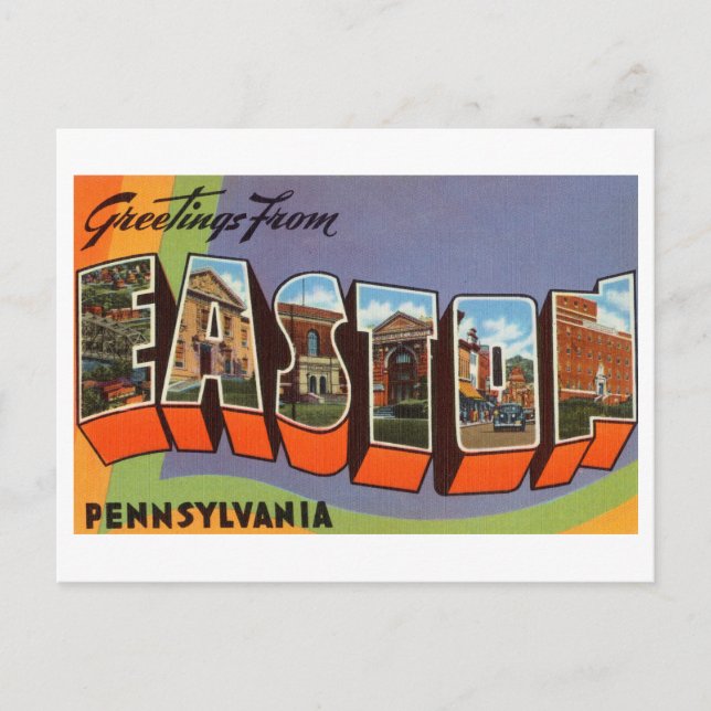 Vintage Greetings from Easton, Pennsylvania Postcard (Front)
