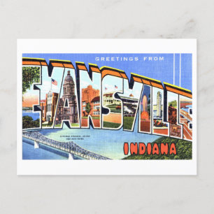 Vintage Greetings from Evansville, Indiana, Postcard