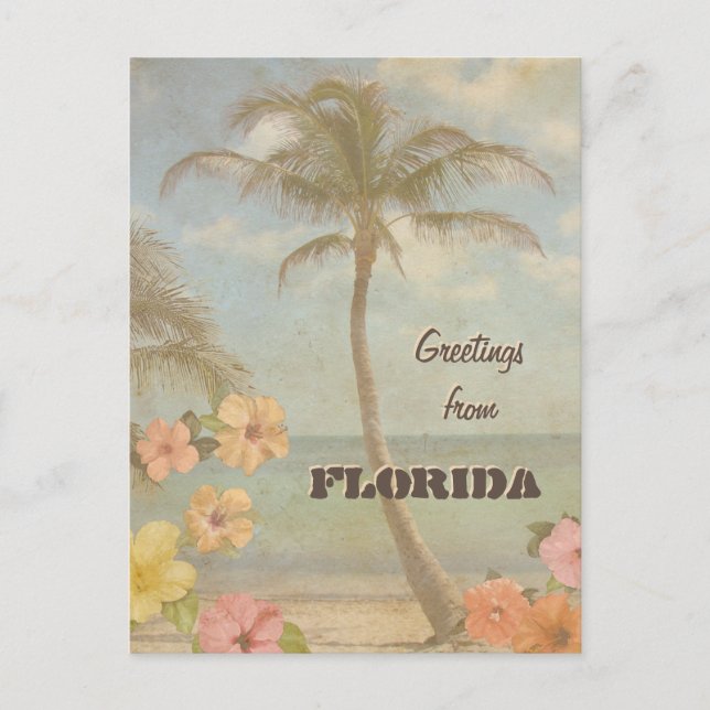 Vintage Greetings from Florida (customisable) Postcard (Front)