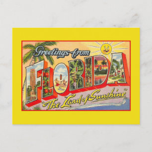 Vintage greetings from Florida, land of sunshine Postcard