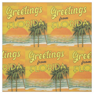 Vintage Greetings from Florida Pattern Fabric