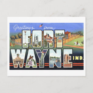 Vintage Greetings from Fort Wayne, Indiana Postcard