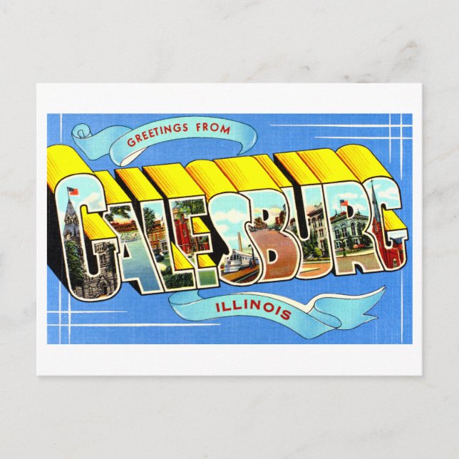 Vintage Greetings from Galesburg, Illinois, Postcard (Front)