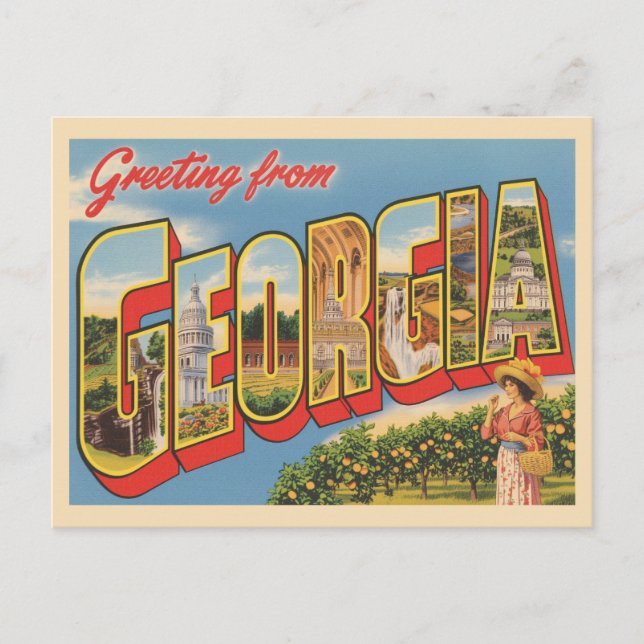 Vintage "Greetings from Georgia" Postcard (Front)