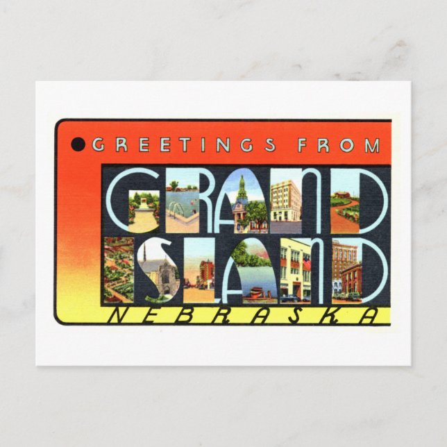 Vintage Greetings from Grand Island, Nebraska, Postcard (Front)