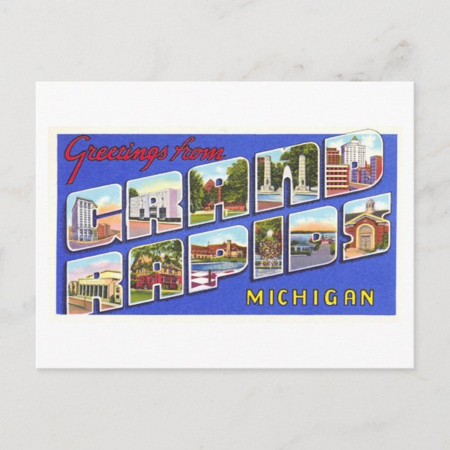 Vintage Greetings from Grand Rapids, Michigan Postcard (Front)