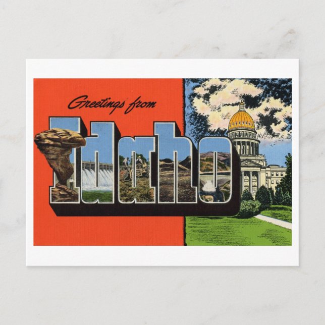 Vintage Greetings from Idaho Postcard (Front)