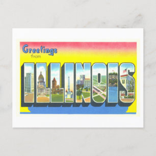 Vintage Greetings from Illinois Postcard