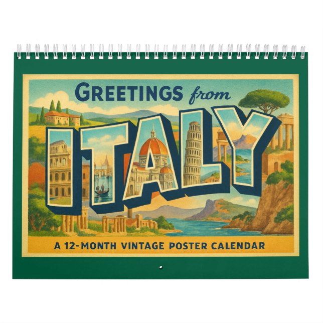 Vintage Greetings from Italy Travel Calendar (Cover)