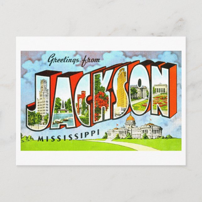 Vintage Greetings from Jackson, Mississippi, Postcard (Front)