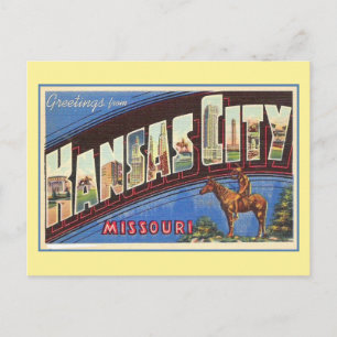 Vintage greetings from Kansas City MO Postcard