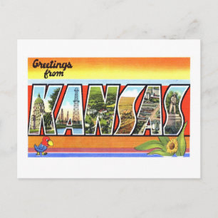 Vintage Greetings from Kansas Postcard