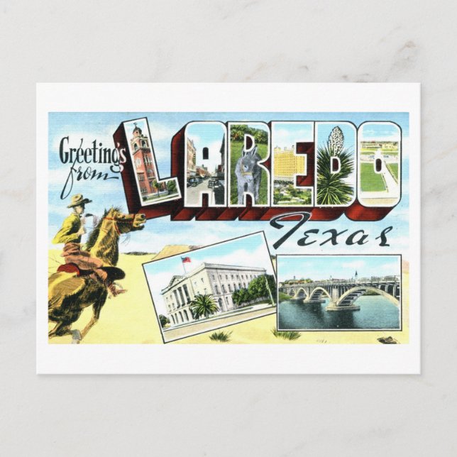 Vintage Greetings from Laredo, Texas Postcard (Front)