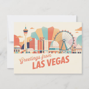 Vintage Greetings from Las Vegas Classic Retro Postcard