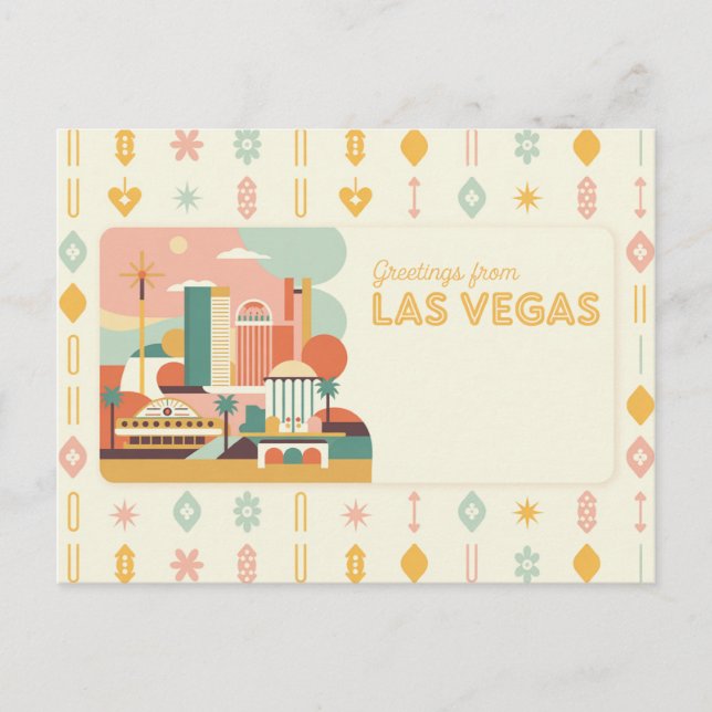 Vintage Greetings from Las Vegas Classic Retro Postcard (Front)