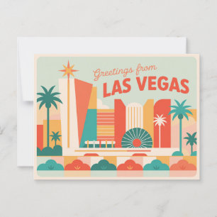 Vintage Greetings from Las Vegas Classic Retro Postcard