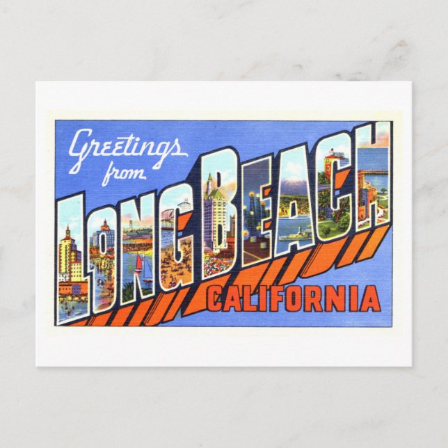 Vintage Greetings from Long Beach, California, Postcard (Front)