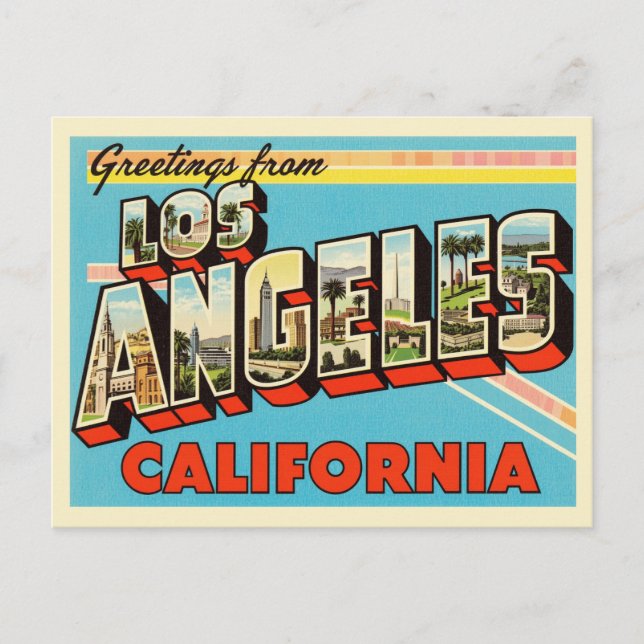 Vintage "Greetings from Los Angeles, California" Postcard (Front)