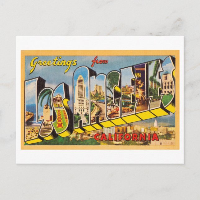 Vintage Greetings from Los Angeles, California Postcard (Front)