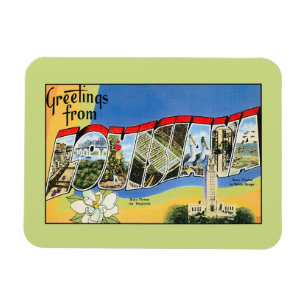 Vintage greetings from Louisiana Magnet