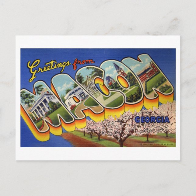 Vintage Greetings from Macon, Georgia Postcard (Front)