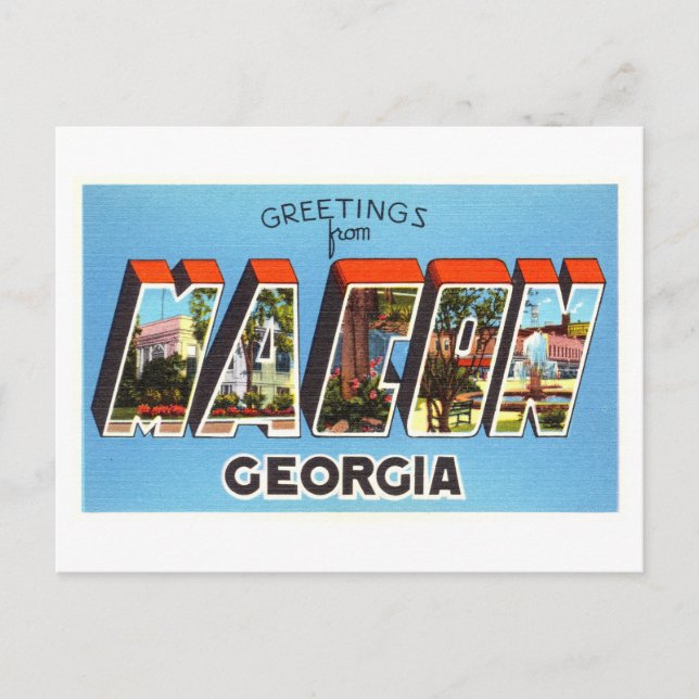 Vintage Greetings from Macon, Georgia Postcard (Front)
