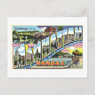Vintage Greetings from Manhattan, Kansas Postcard