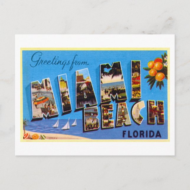 Vintage Greetings from Miami Beach, Florida Postcard (Front)