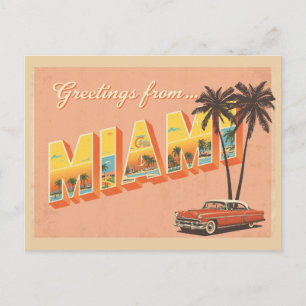 Vintage "Greetings from Miami" Postcard