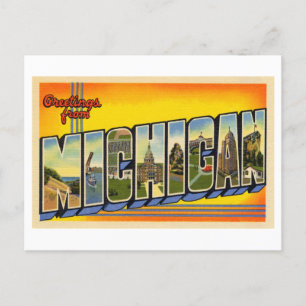 Vintage Greetings from Michigan Postcard