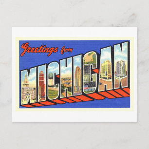 Vintage Greetings from Michigan Postcard