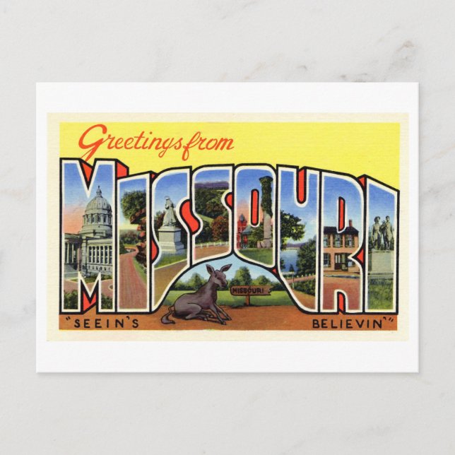 Vintage Greetings from Missouri Postcard (Front)