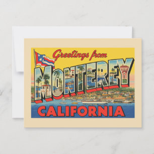 Vintage "Greetings from Monterey, California" Postcard