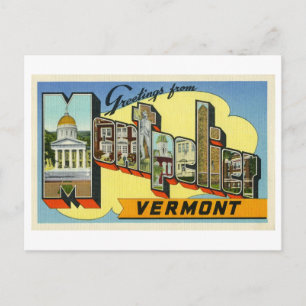 Vintage Greetings from Montpelier, Vermont Postcard