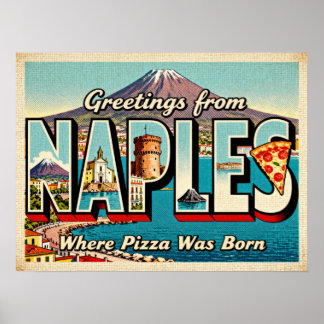 Vintage Greetings from Naples Poster