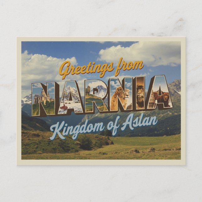 Vintage "Greetings from Narnia" Postcard (Front)