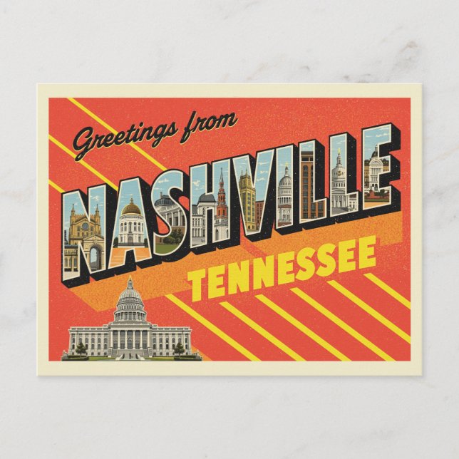 Vintage "Greetings from Nashville, Tennessee" Postcard (Front)