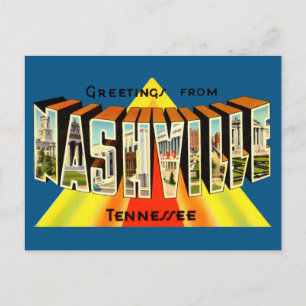 Vintage Greetings From Nashville Travel Postcard
