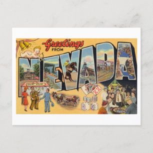 Vintage Greetings from Nevada Postcard