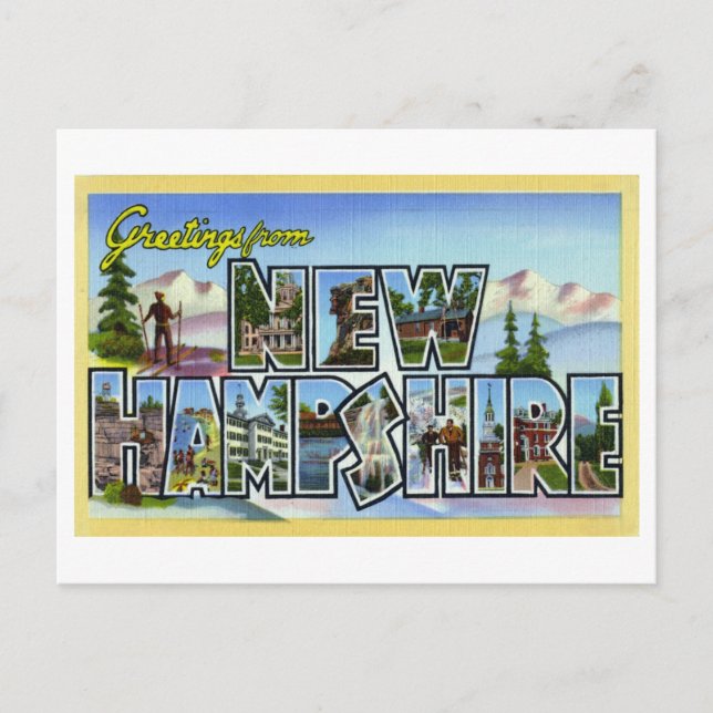 Vintage Greetings from New Hampshire Postcard (Front)