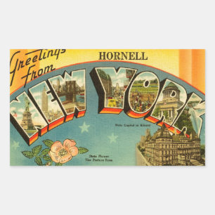Vintage Greetings from New York Rectangular Sticker