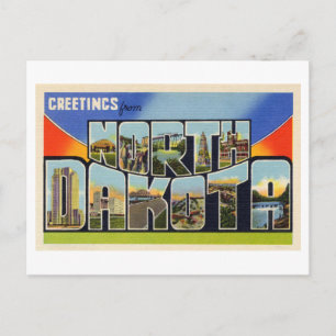 Vintage Greetings from North Dakota Postcard