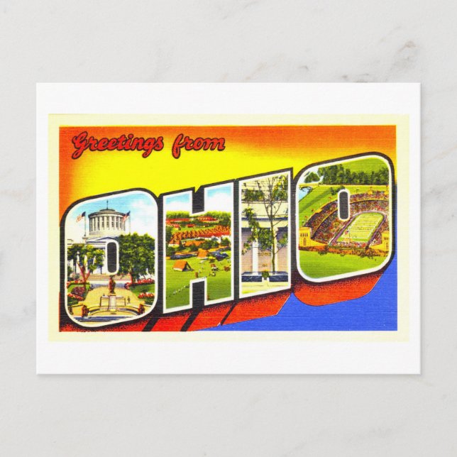 Vintage Greetings from Ohio Postcard (Front)