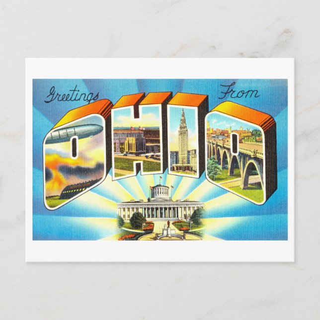 Vintage Greetings from Ohio Postcard (Front)