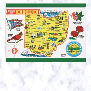 Vintage Greetings From Ohio Postcard
