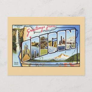 Vintage greetings from Oregon Postcard