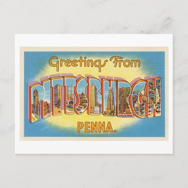 Vintage Greetings from Pittsburgh, Pennsylvania Postcard (Front)